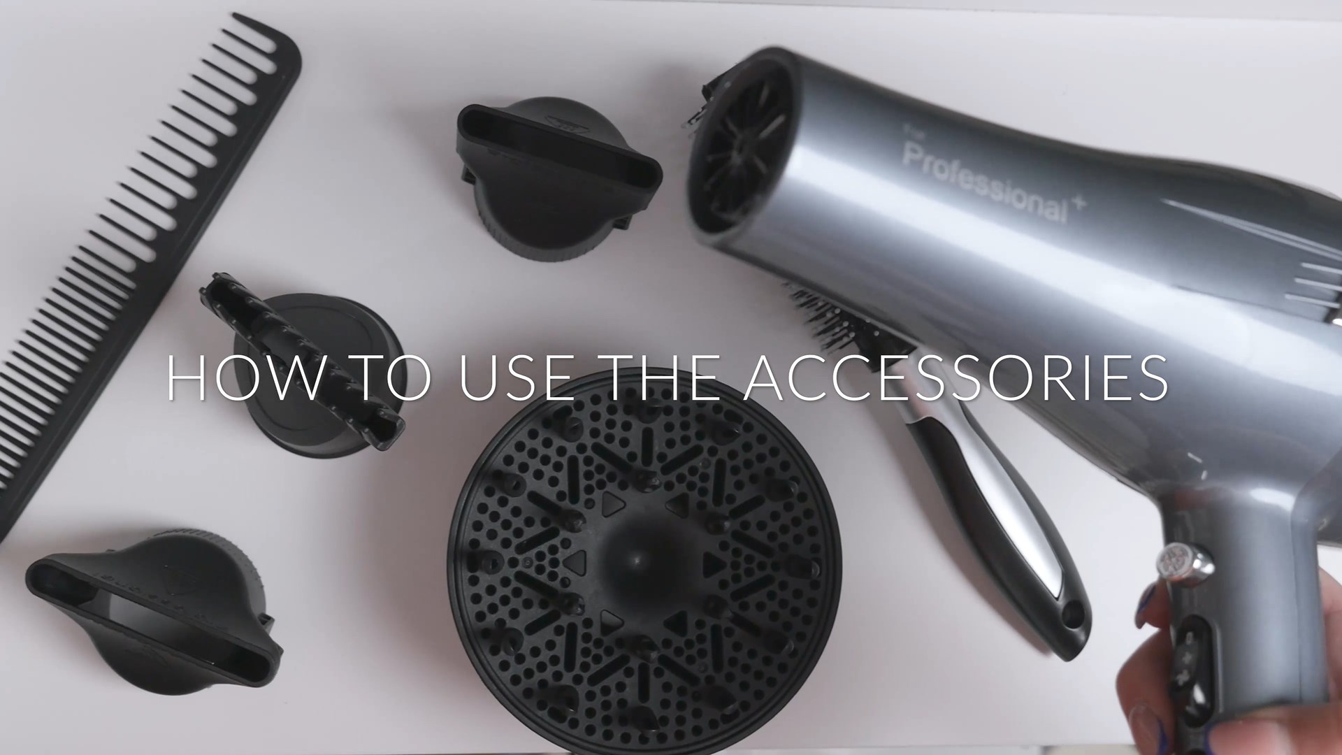 ION HAIR DRYER グレー ディフューザー付き Faszin Ionic Hair Dryer, Fast Drying Pro Blow Dryer with 2 Speed 3